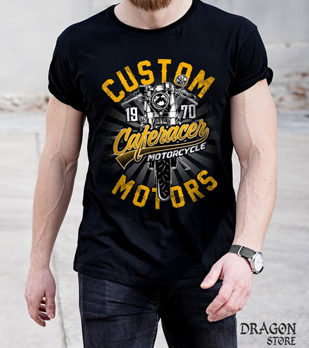Imagem 2 de 7 de Camiseta Caferacer Custom Moto Motoqueiro Promoção