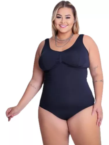 Roupa de uma peça para mulher HDE Plus Size Tummy Control Boy Maiô