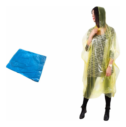 Capa Poncho Impermeable Plástico Para Lluvia Cobertor 