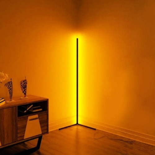 Luz Lampara Pie Esquinero Pixel Led Rgb Deco Negro