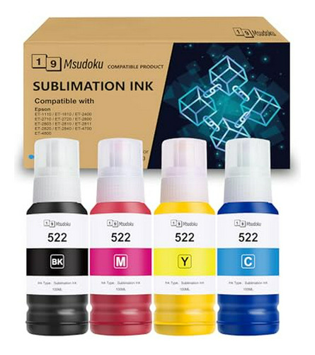 Set De 4 Botellas De Tinta Sublimación Msudoku 400ml Para Im