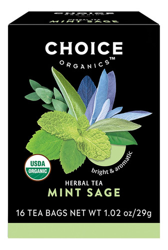 Choice Organics Té Ecológico De Menta Y Salvia (1 Paq...