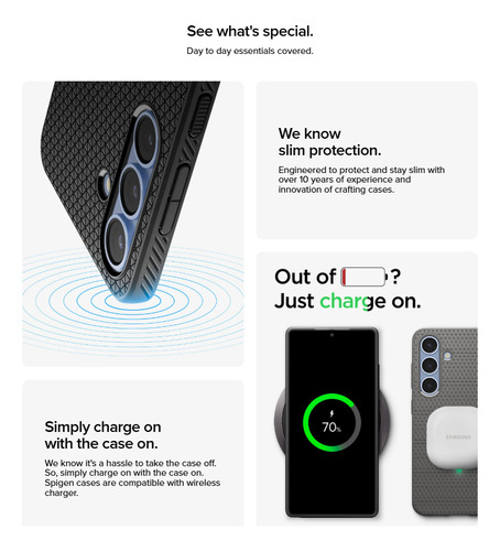 Funda Samsung Galaxy S25+ Plus Spigen Liquid Air Negro Liquid Air