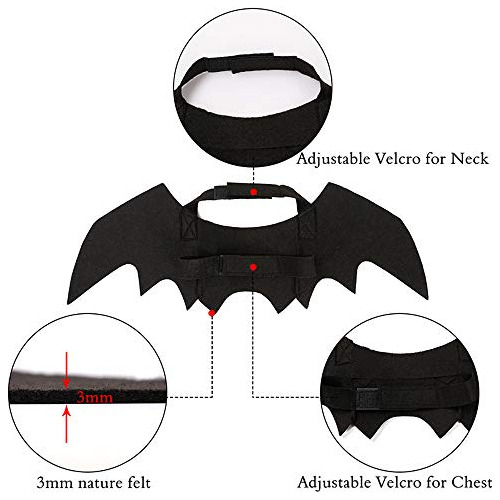 Alas Murcielago Disfraz Gato Y Perro Halloween Negro