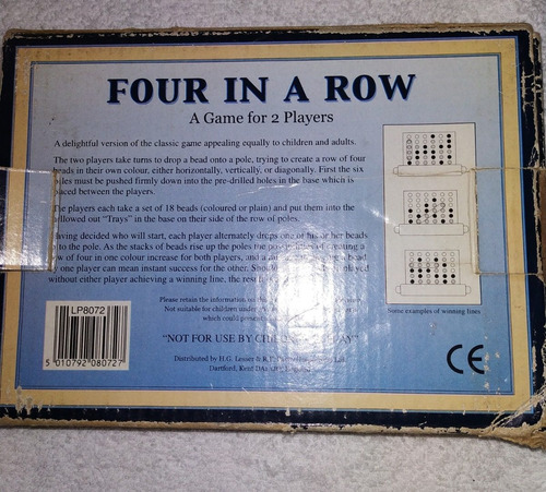 Imagen 5 de 5 de Juego De Mesa Cuatro En Fila ( La Vieja) De Madera