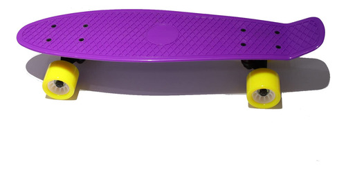 Patineta Morada Rueda Amarilla Cruiser Board 22  Completa