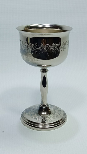 Copa De Vino Chapada En Plata Vintage 150 Mm Decada Del 50