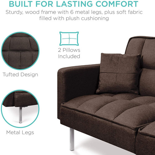 Sofa Convertible A Cama Color Marron Marca Best Choice Pr