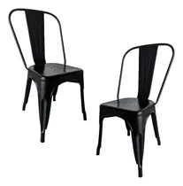 Comprar Set 2 Sillas Tolix Metal Minimalista Hogar Negro Mate Restau