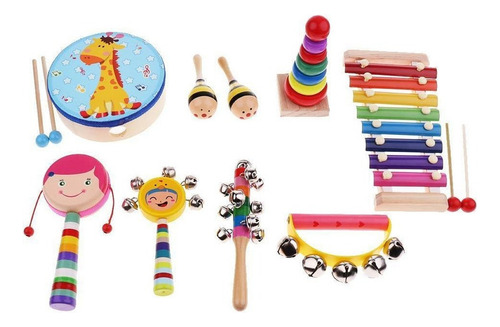Crianças Instrumentos Musicais Brinquedos Menina-9 Pcs-1