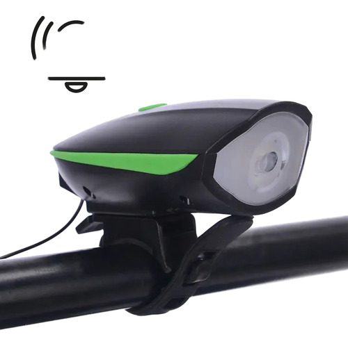 Linterna Luz Led Bicicleta Recargable Usb + Bocina Integrada