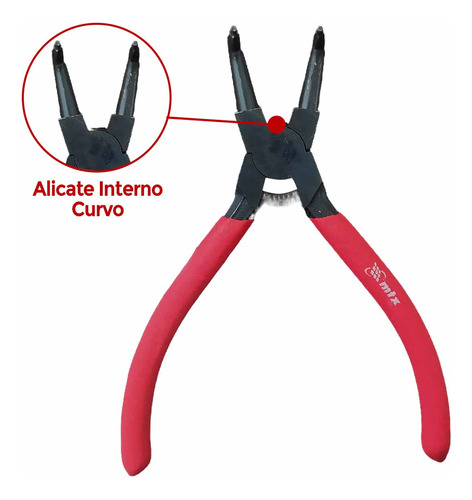 02 Un Alicate Anel Trava Interno Reto E Curvo 6 Pol Mtx