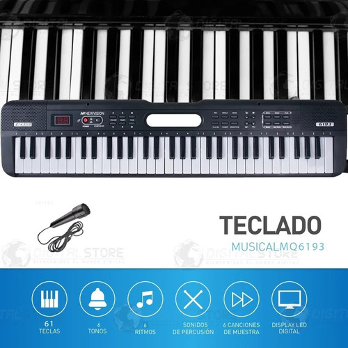 Imagen 2 de 9 de Teclado Musical Piano Organo Infantil Niño Juguete 61 Teclas