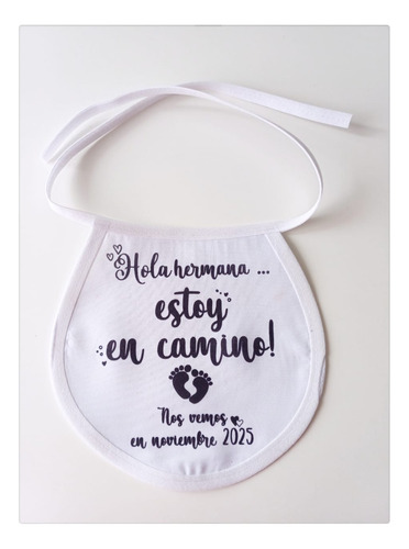 Souvenir Babero De Tela Para Bebés Con Nombres Personalizado Blanco Unico