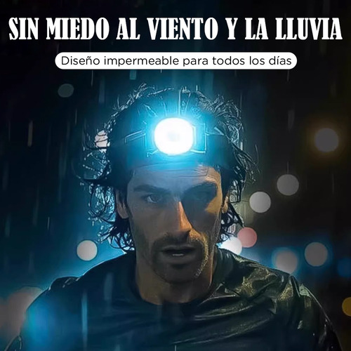 Lámpara Cabeza Led Linterna Minera Recargable Usb Con Sensor