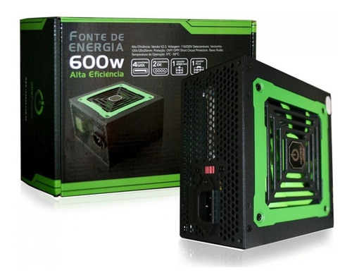 Imagem 2 de 3 de Fonte de alimentação para PC One Power MP600W 600W 110V/220V