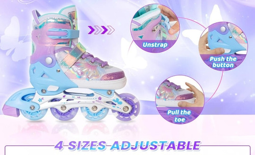 Patins Roller Inline Ajustáveis Para Crianças Com Freios