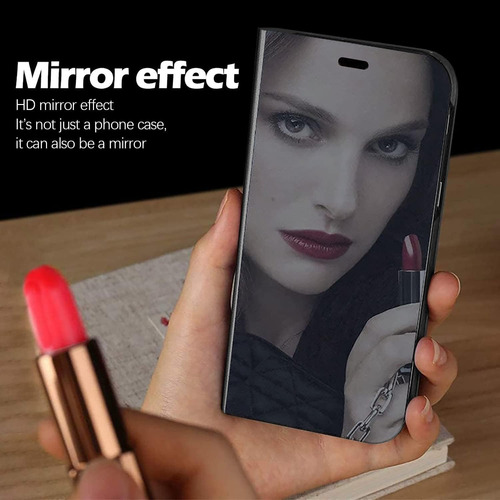 Funda Para Samsung A06 Clear View + Vidrio Full 9d C/huella Negro