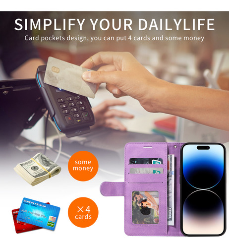 Funda Para Oppo Reno Series De Piel Sintética De Alta Calidad, Funda Protectora Tipo Cartera Con Ranura Para Tarjetas, Soporte, Etc., Color Morado