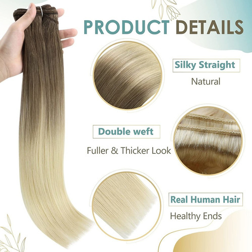 Extensiones Cabello Real 18in 105gr Balayage Blonde, Ash Blo