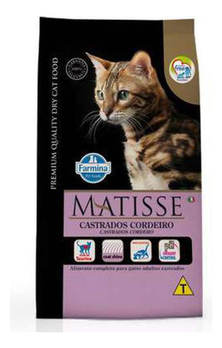 Ração Matisse Cordeiro Para Gatos Adultos Castrados 800g