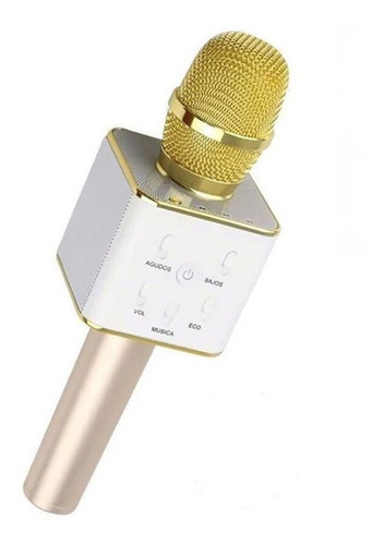 Micrófono Inalámbrico Karaoke Blanco Dorado