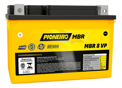 Bateria 8ah (mbr 8vp) Cb 500 / Xt 600 / Shadow Vt 600