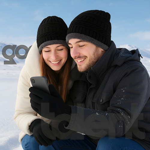 Kit 2 Luvas De Frio Lã Touch Screen Celular Tablet Inverno