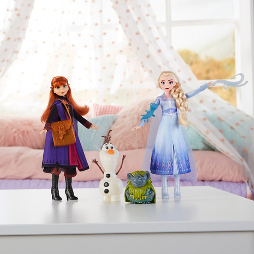 Imagen 3 de 3 de Disney Frozen 2 Elsa 30 Cm + Pabbie + Salamandra - Hasbro
