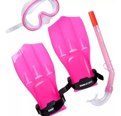 Set Natación Zoom Sports Snorkel Fun Plus Rosado Niña