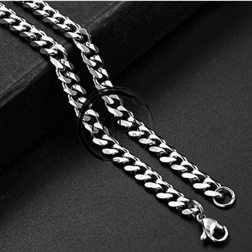 Imagen 6 de 7 de Cadena Collar Hombre Acero Quirurgico Eslabon Cubano Gruesa