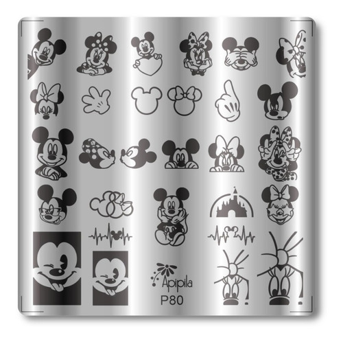 Placa Para Carimbo De Unhas Apipila P80 # Mickey #