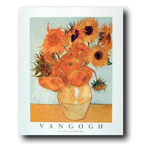 Póster De Impresión De Arte Fino De Girasoles Jarrón...