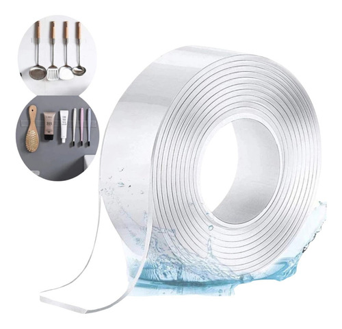 Cinta adhesiva Magica Nano Tape, fuerte, de gel multiusos, de doble cara, 5 m
