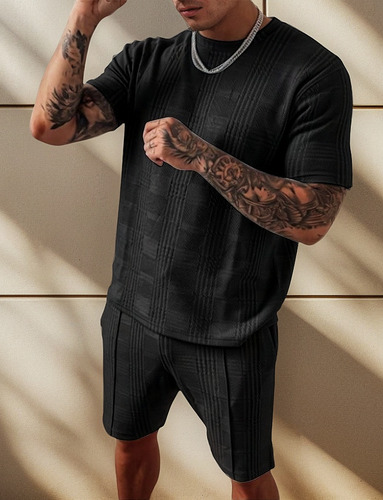 Conjunto De Camisa Deportiva Informal Hawaiana For Hombre