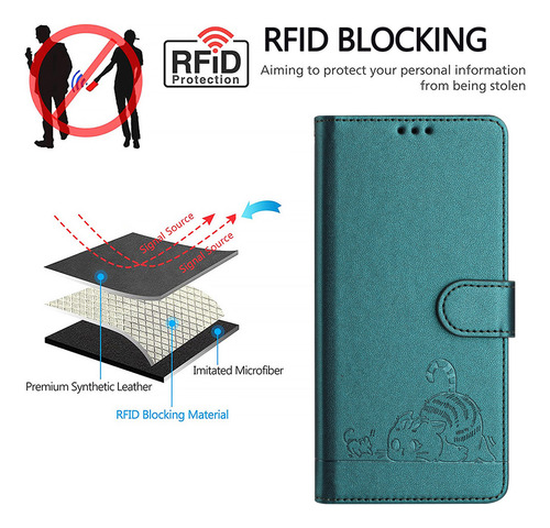Gato Patrón Cartera Funda Compatibilidad Redmi Note 13 Pro