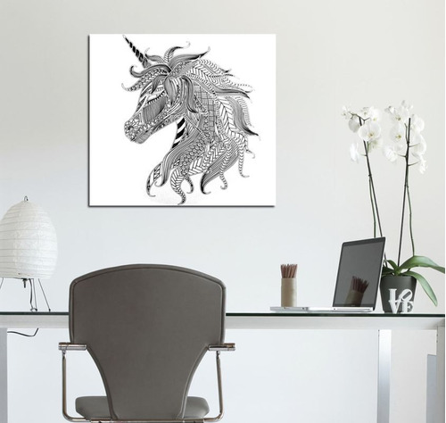 Vinilo Decorativo 60x60cm Unicornio Mandala Magical