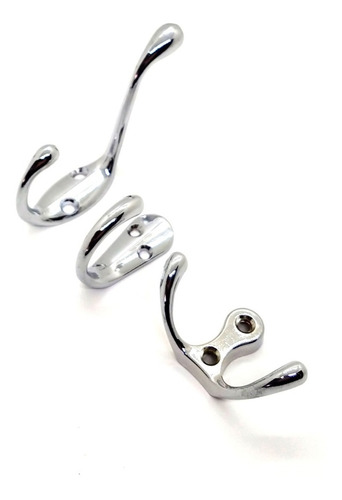 Gancho Percha Gota Doble Horizontal Cromo De Moderno Diseño
