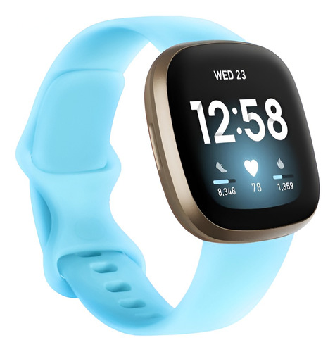 Malla Para Reloj Fitbit Versa 3-4 Sense2 Silicona Glow Az S 