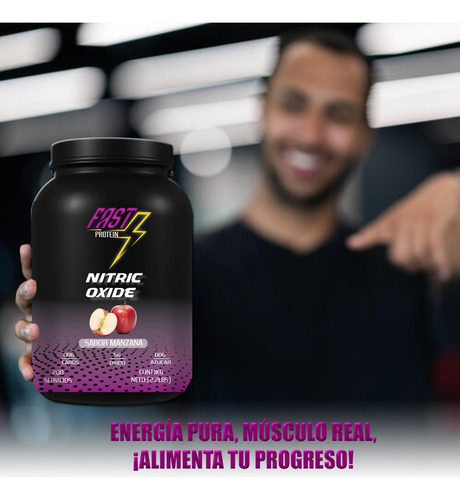 Óxido Nítrico Fast Suplement 1kg 200 Serv Varios Pre Entreno Manzana