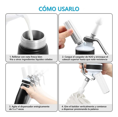 Crema Batida, Dispensador Profesional De Crema Batida De 500