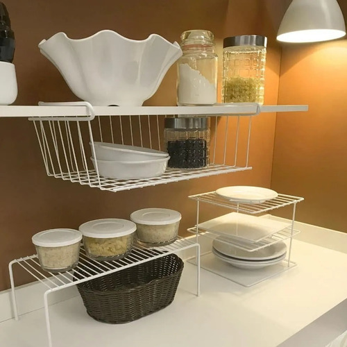 Imagen 2 de 3 de Organizador Para Armario Mediano Negro Alacena Aéreo Cocina
