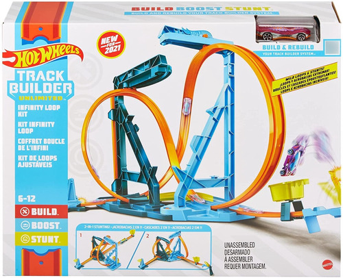Hot Wheels Track Builder Kit Infinity Loop Mattel Color Azul