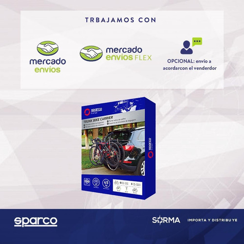 Imagen 6 de 9 de Porta Bicicleta Auto Baul Sparco Universal Para 3 Bicis