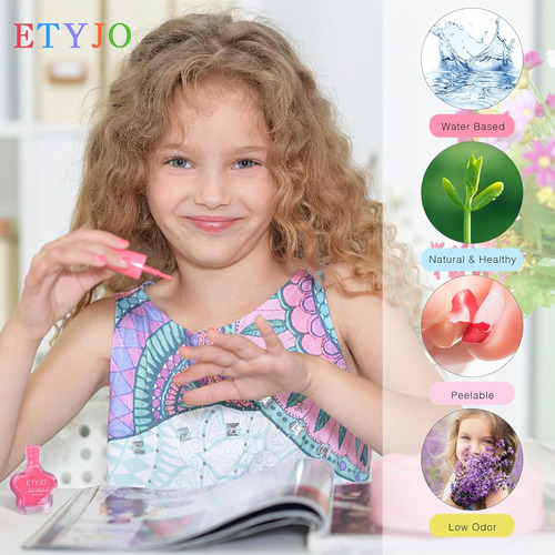 Juego De Esmaltes De Uñas Para Niños, 12 Colores Arcoíris, D