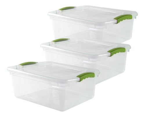 Set 3 Cajas Organizadoras Pack Organizador Plastico 15 Lts