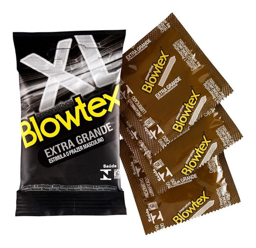 Imagem 2 de 7 de Preservativo Blowtex Extra Grande C/ 3 Unidades