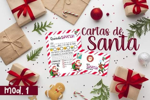 Kit Imprimible Cartas Para Santa Claus Navidad 20 Diseños