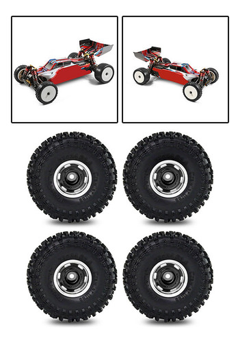 4 Piezas De Ruedas Y Neumáticos De Coche Rc De Negro