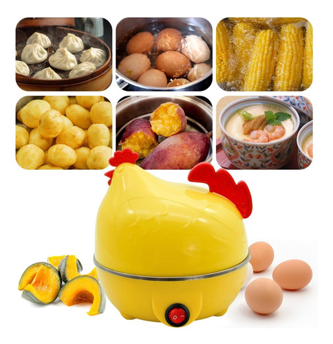Chaleira Rápida Em Forma De Frango Para 7 Ovos
